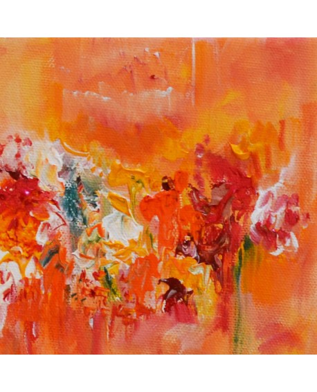 petit tableau abstrait orange