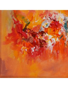 petit tableau abstrait orange