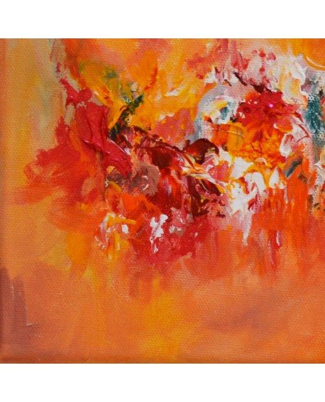 petit tableau abstrait orange