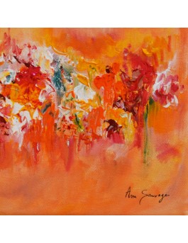 petit tableau abstrait orange