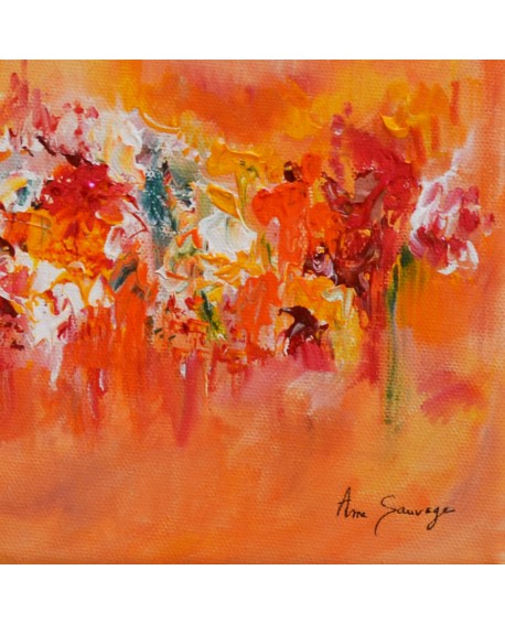 petit tableau abstrait orange