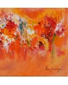 petit tableau abstrait orange