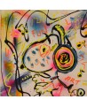 tableau peinture Snoopy patins à roulettes