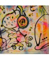 tableau peinture Snoopy patins à roulettes