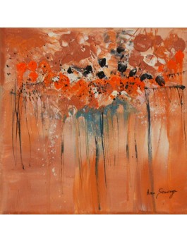 tableau abstrait orange petit format