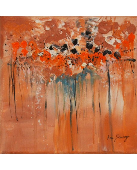 tableau abstrait orange petit format
