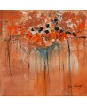 tableau abstrait orange petit format
