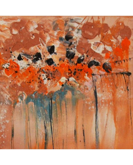 tableau abstrait orange petit format