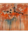 tableau abstrait orange petit format