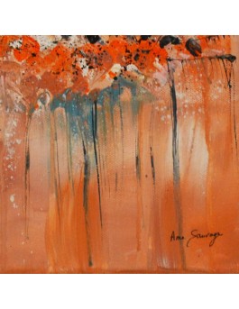 tableau abstrait orange petit format