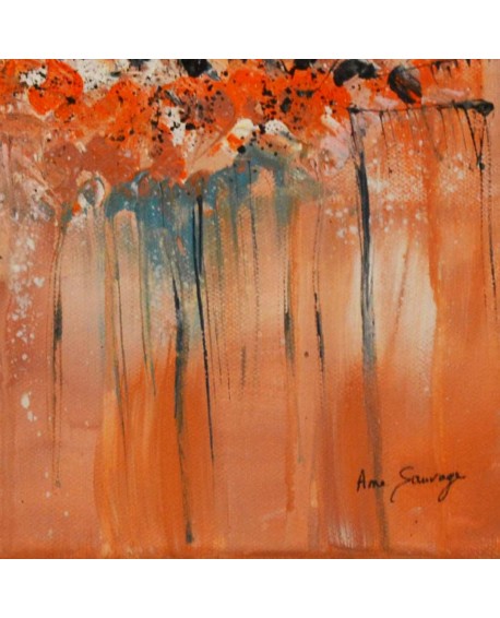 tableau abstrait orange petit format