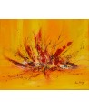tableau abstrait jaune et rouge