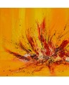 tableau abstrait jaune et rouge