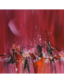 petit tableau abstrait rouge orange