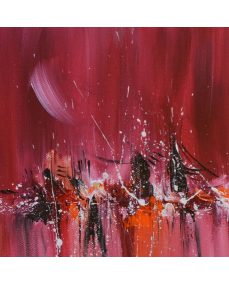 petit tableau abstrait rouge orange