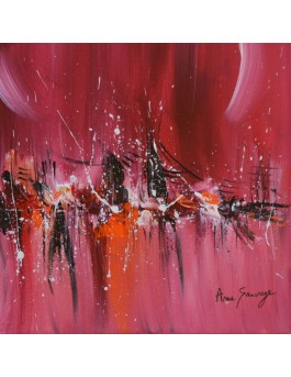 petit tableau abstrait rouge orange