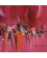 petit tableau abstrait rouge orange