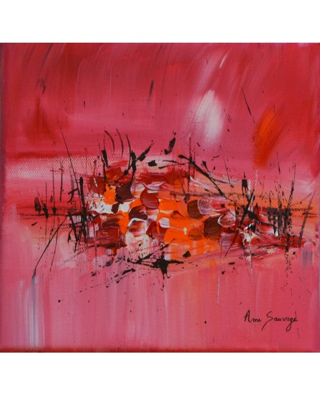 tableau moderne rouge orange