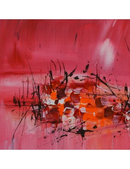 tableau moderne rouge orange