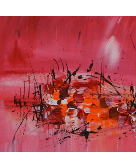 tableau moderne rouge orange
