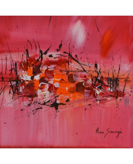 tableau moderne rouge orange