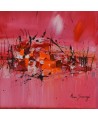 tableau moderne rouge orange