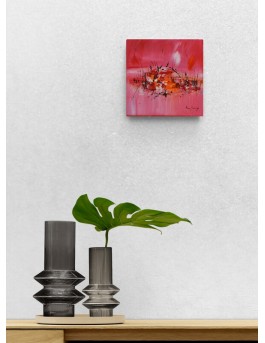 tableau moderne rouge orange