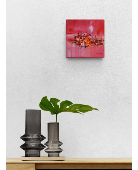 tableau moderne rouge orange