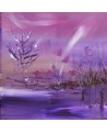 tableau abstrait violet arbre