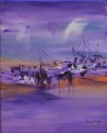 tableau abstrait violet mauve