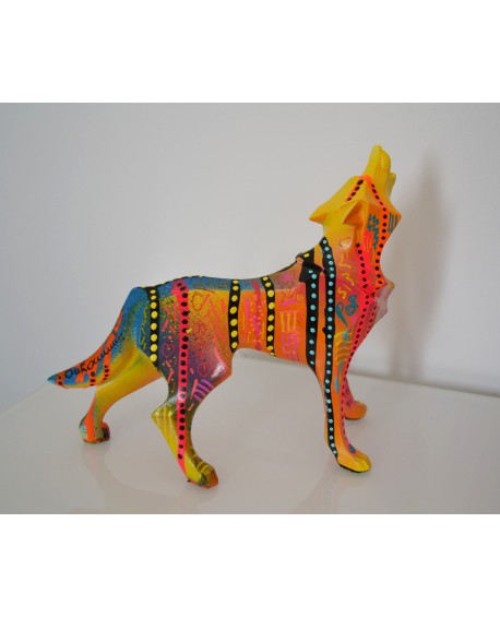 sculpture statue loup pop art