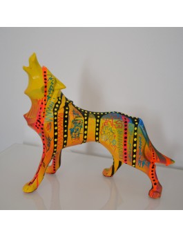 sculpture statue loup pop art