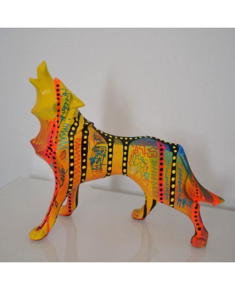 sculpture statue loup pop art