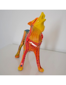 sculpture statue loup pop art