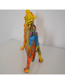 sculpture statue loup pop art