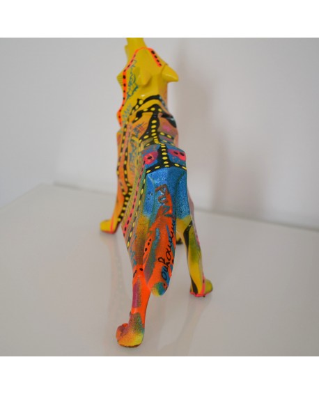 sculpture statue loup pop art