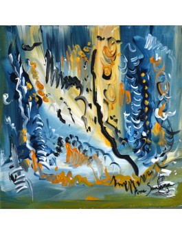 Tableau abstrait bleu