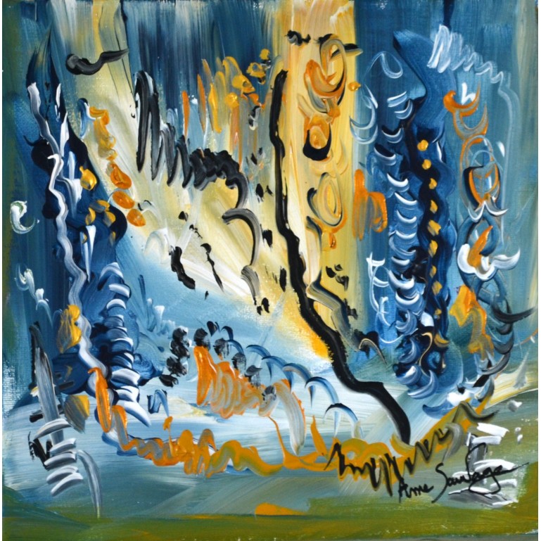 Tableau abstrait bleu