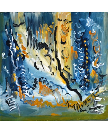 Tableau abstrait bleu