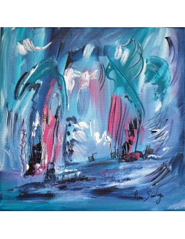 Gigantisme de glace - tableau abstrait bleu