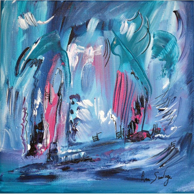 Gigantisme de glace - tableau abstrait bleu