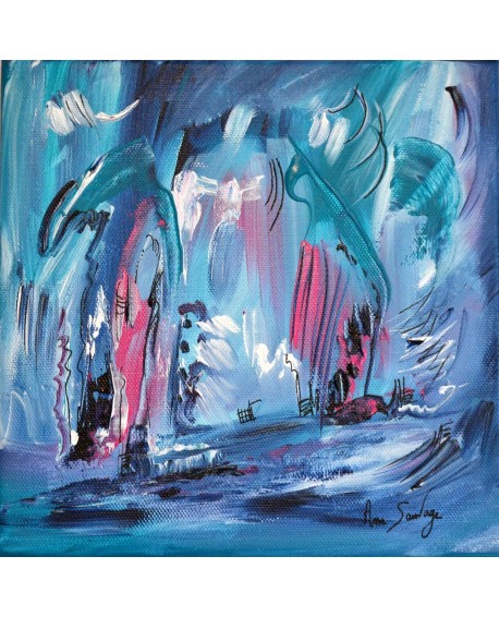 Gigantisme de glace - tableau abstrait bleu