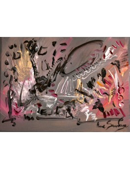 Crash époustouflant, tableau gris fushia