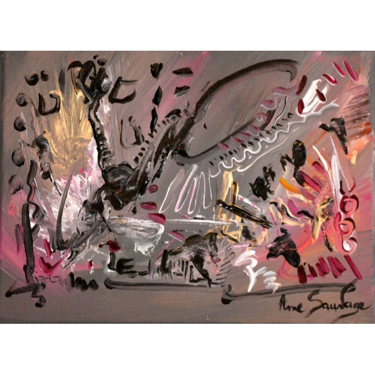 Crash époustouflant, tableau gris fushia