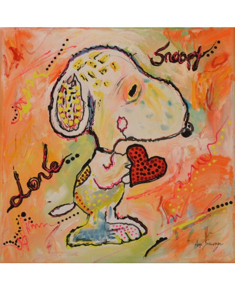 Snoopy's love - peinture snoopy avec coeur