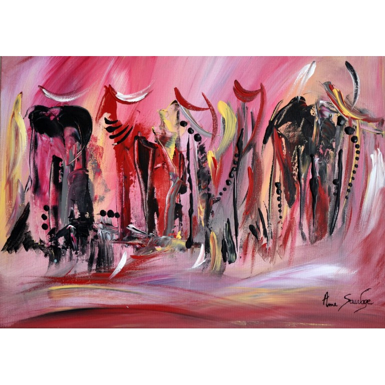 tableau abstrait rouge