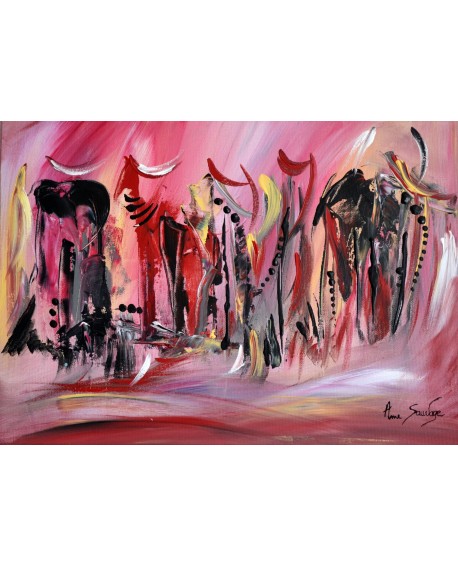 tableau abstrait rouge