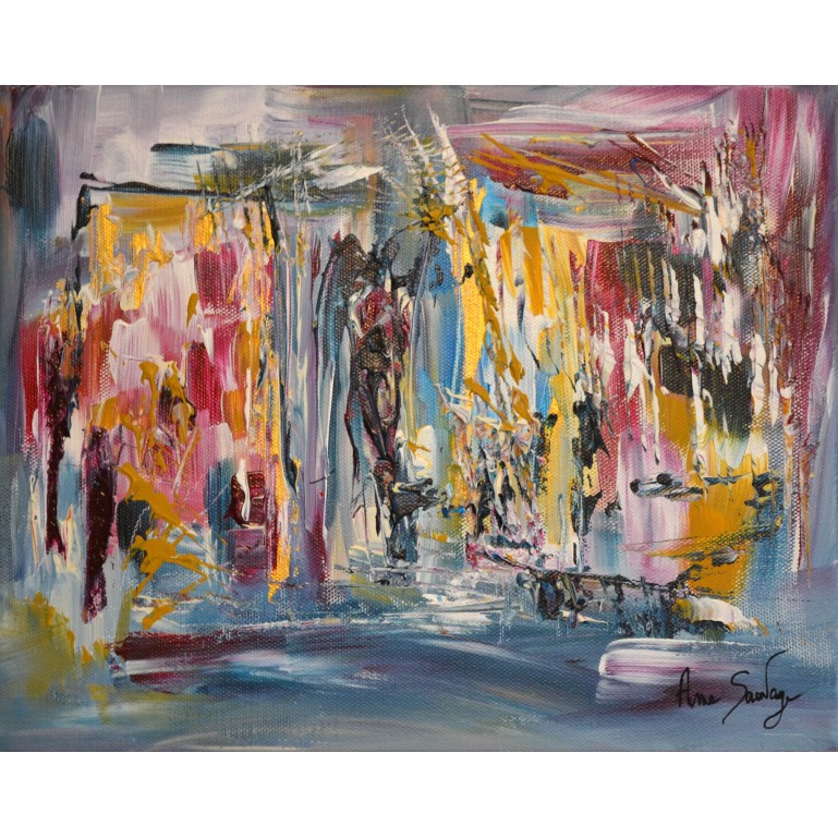 L'heure du jugement - tableau abstrait multicolore