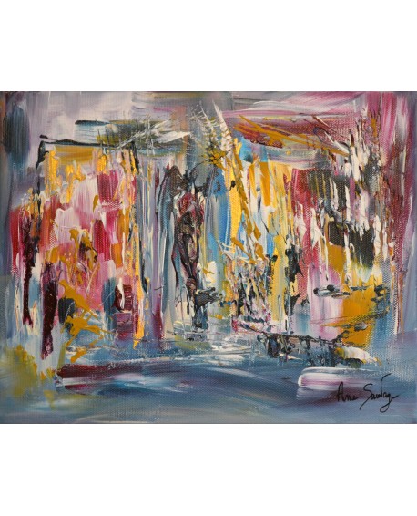L'heure du jugement - tableau abstrait multicolore