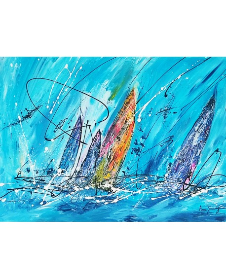 peinture voiliers en mer